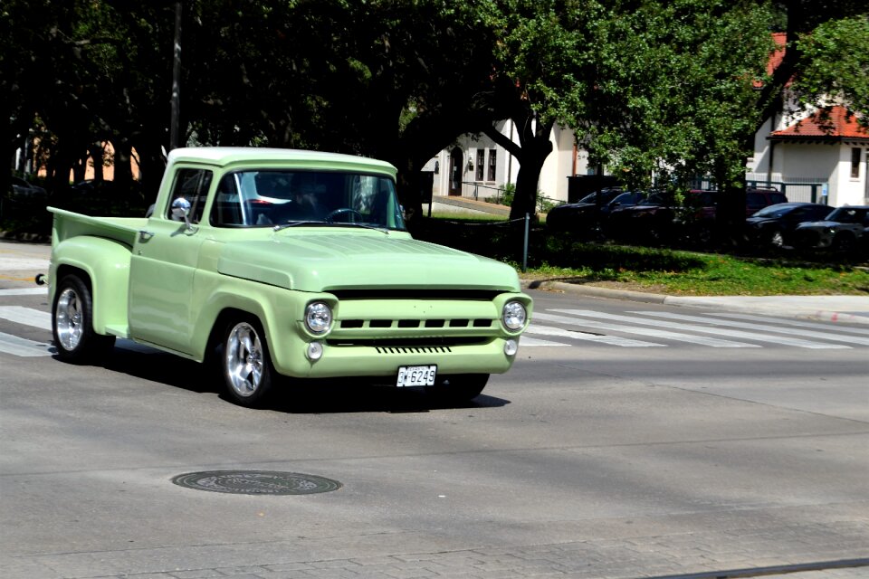 Vintage pick-up truck green lime green