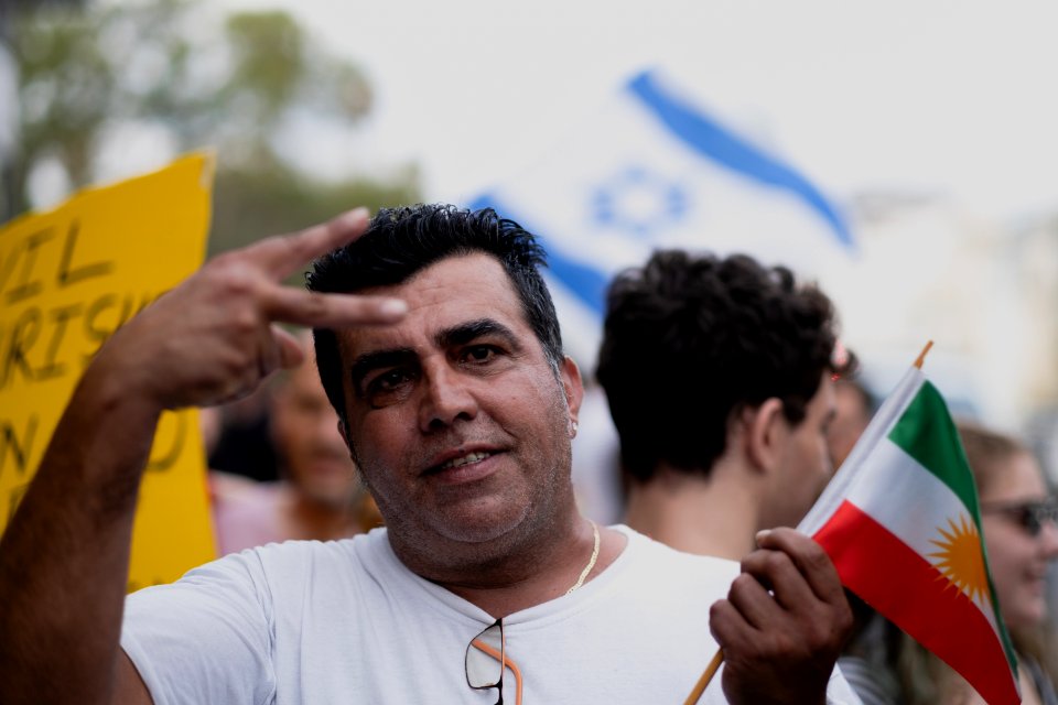 Views of the solidarity protest for Rojava organized by Kurdish Jews on October 15th, 2019 in Tel Aviv, Israel 32
