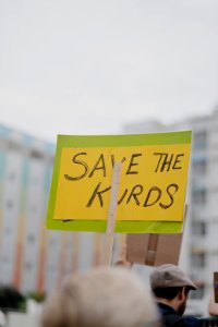 Views of the solidarity protest for Rojava organized by Kurdish Jews on October 15th, 2019 in Tel Aviv, Israel 47