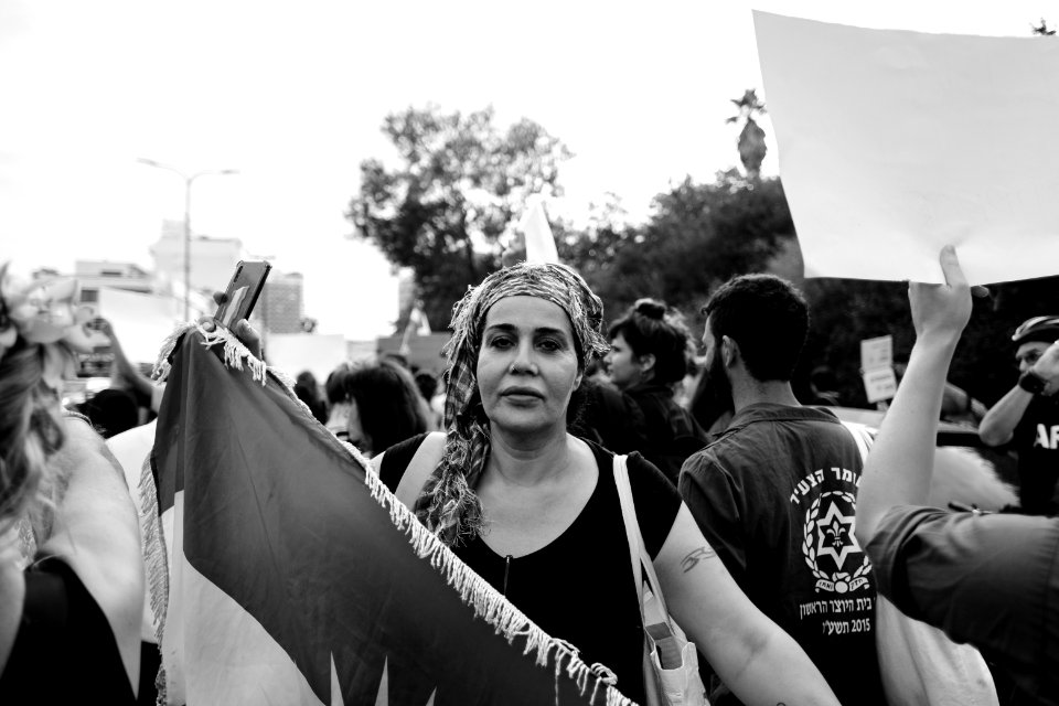 Views of the solidarity protest for Rojava organized by Kurdish Jews on October 15th 2019 in Tel Aviv, Israel 04