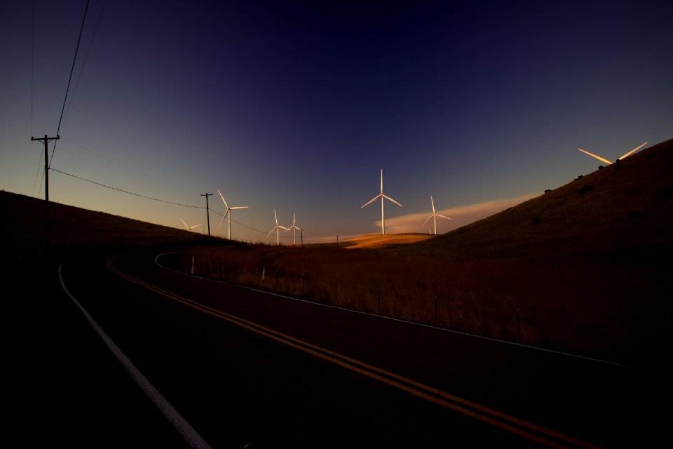 Views of windmills and pasture around Altamont Pass Wind Farm 03