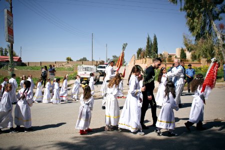 Views of the Palm Sunday festival and parade in 2018 in alQosh, a Chaldean Catholic town 38