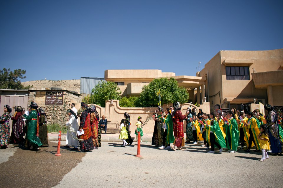 Views of the Palm Sunday festival and parade in 2018 in alQosh, a Chaldean Catholic town 33