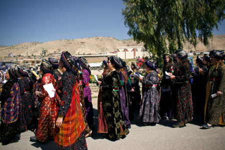 Views of the Palm Sunday festival and parade in 2018 in alQosh, a Chaldean Catholic town 22