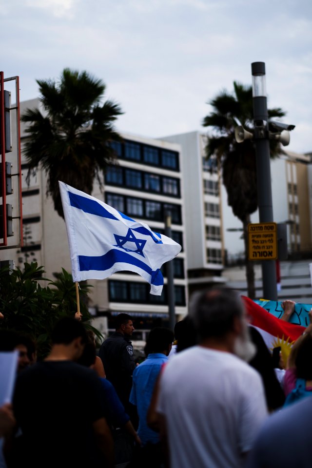 Views of the solidarity protest for Rojava organized by Kurdish Jews on October 15th of 2019 in Tel Aviv, Israel 43