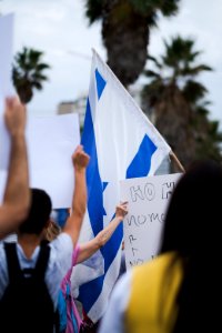 Views of the solidarity protest for Rojava organized by Kurdish Jews on October 15th of 2019 in Tel Aviv, Israel 47