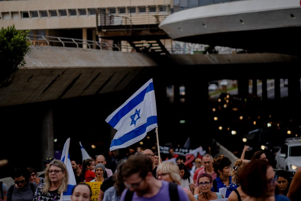 Views of the solidarity protest for Rojava organized by Kurdish Jews on October 15th of 2019 in Tel Aviv, Israel 06