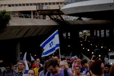 Views of the solidarity protest for Rojava organized by Kurdish Jews on October 15th of 2019 in Tel Aviv, Israel 06