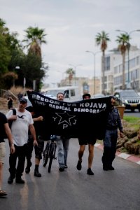 Views of the solidarity protest for Rojava organized by Kurdish Jews on October 15th, 2019 in Tel Aviv, Israel 39