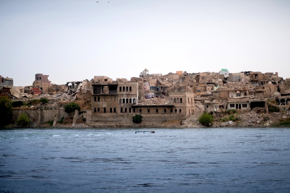 Views of the old city of Mosul along the river Tiger, in summer of 2019 after war with the Islamic State 09