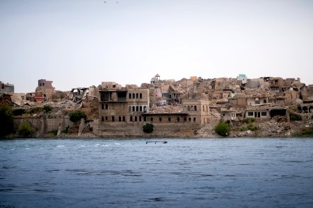 Views of the old city of Mosul along the river Tiger, in summer of 2019 after war with the Islamic State 09
