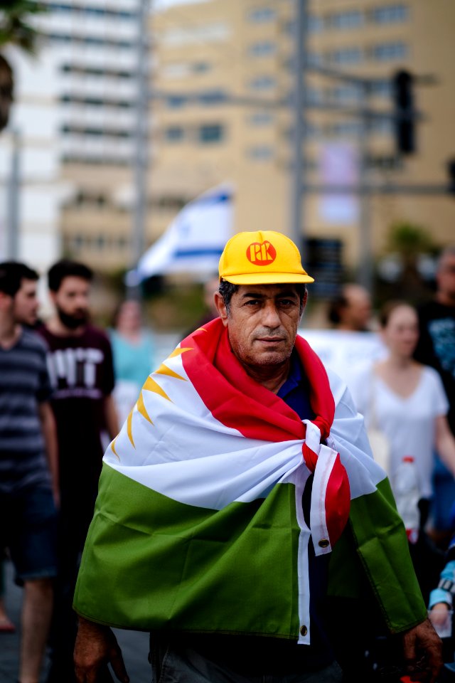 Views of the solidarity protest for Rojava organized by Kurdish Jews on October 15th of 2019 in Tel Aviv, Israel 49