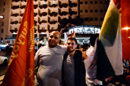 Views of the solidarity protest for Rojava organized by Kurdish Jews on October 12th 2019 in Jerusalem, Israel 04