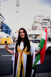 Views of the solidarity protest for Rojava organized by Kurdish Jews on October 15th, 2019 in Tel Aviv, Israel 16