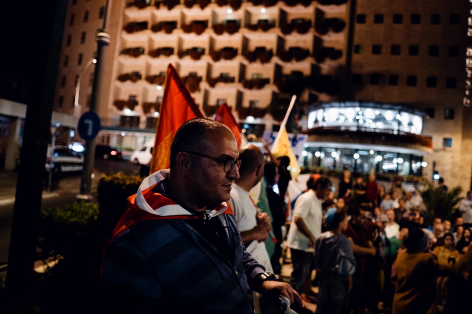Views of the solidarity protest for Rojava organized by Kurdish Jews on October 12th 2019 in Jerusalem, Israel 19