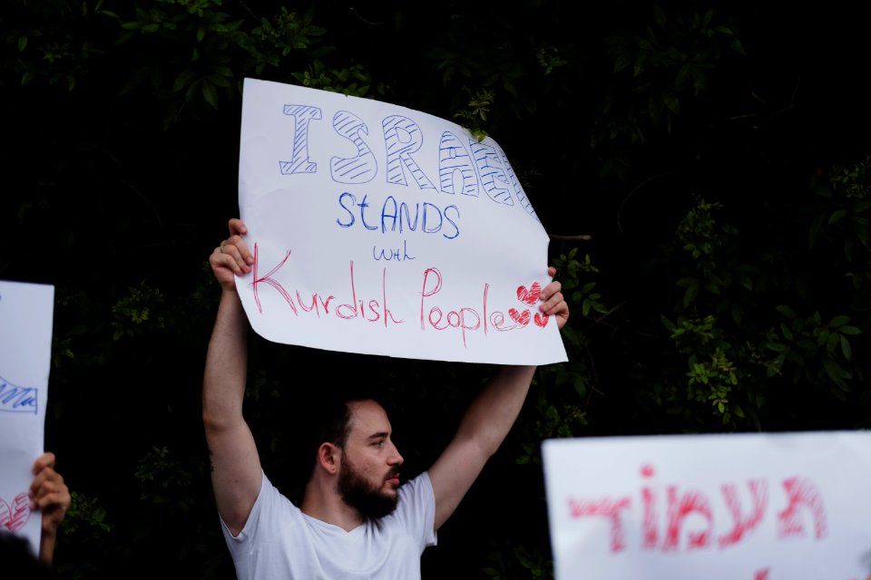 Views of the solidarity protest for Rojava organized by Kurdish Jews on October 15th, 2019 in Tel Aviv, Israel 24