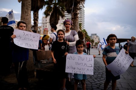 Views of the solidarity protest for Rojava organized by Kurdish Jews on October 15th, 2019 in Tel Aviv, Israel 19