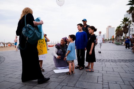 Views of the solidarity protest for Rojava organized by Kurdish Jews on October 15th, 2019 in Tel Aviv, Israel 07