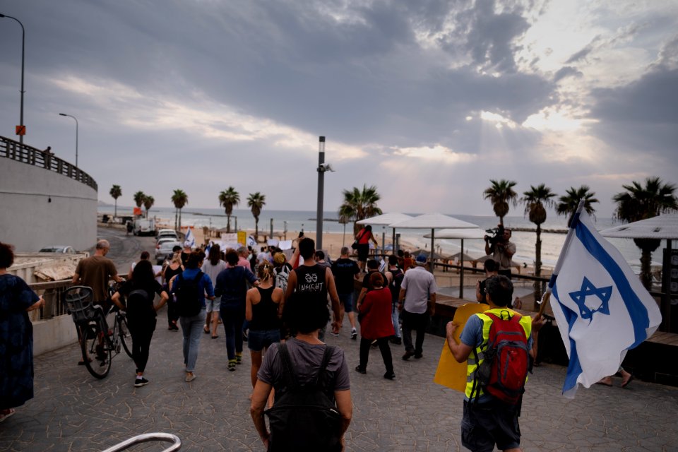 Views of the solidarity protest for Rojava organized by Kurdish Jews on October 15th 2019 in Tel Aviv, Israel 41