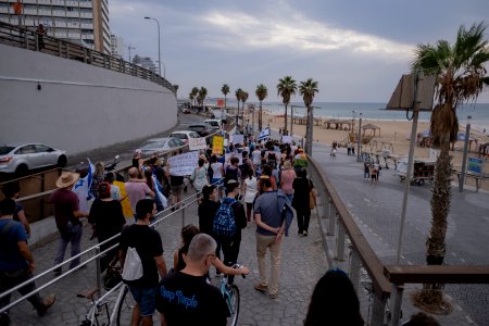 Views of the solidarity protest for Rojava organized by Kurdish Jews on October 15th 2019 in Tel Aviv, Israel 43