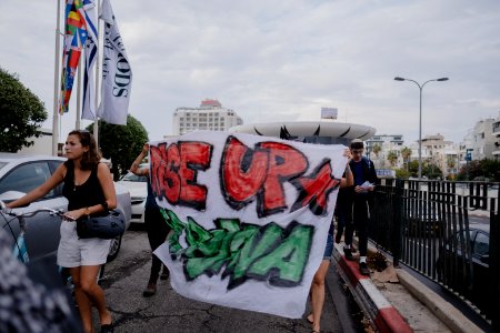 Views of the solidarity protest for Rojava organized by Kurdish Jews on October 15th 2019 in Tel Aviv, Israel 28