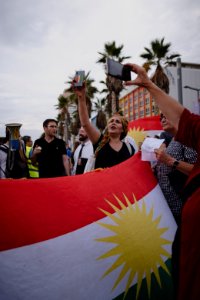 Views of the solidarity protest for Rojava organized by Kurdish Jews on October 15th, 2019 in Tel Aviv, Israel 05