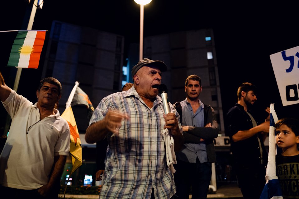 Views of the solidarity protest for Rojava organized by Kurdish Jews on October 12th 2019 in Jerusalem, Israel 24