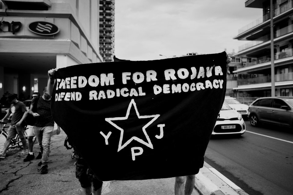Views of the solidarity protest for Rojava organized by Kurdish Jews on October 15th 2019 in Tel Aviv, Israel 31