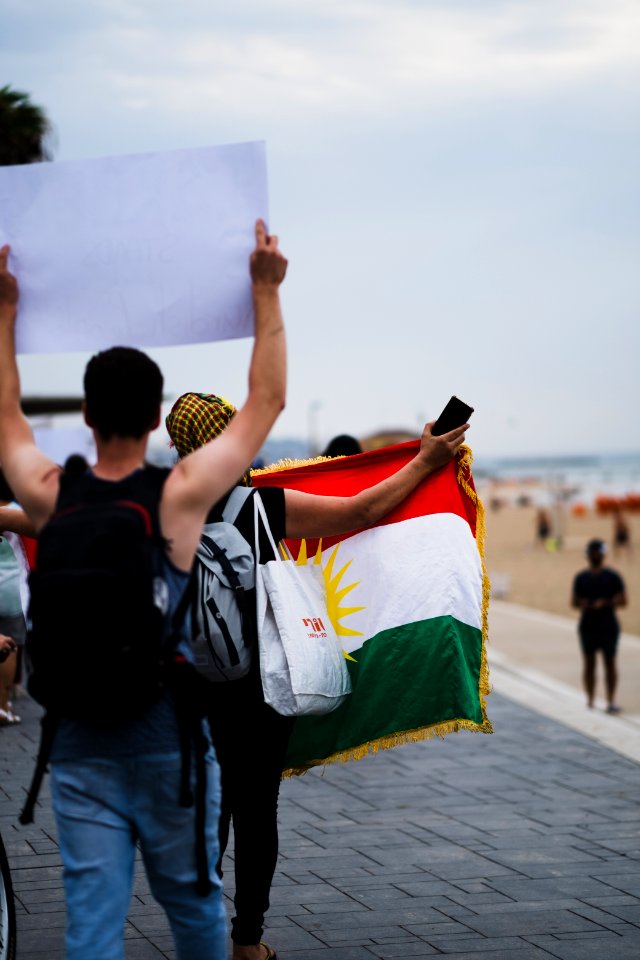 Views of the solidarity protest for Rojava organized by Kurdish Jews on October 15th of 2019 in Tel Aviv, Israel 35