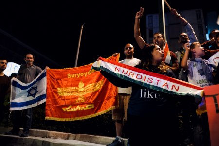 Views of the solidarity protest for Rojava organized by Kurdish Jews on October 12th 2019 in Jerusalem, Israel 35