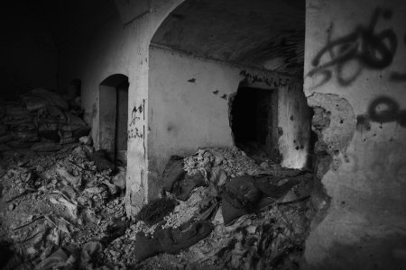 Views on 28th June 2019 around an old villa that was used as an Islamic State base and then PMF base in Sinjar's old city 13