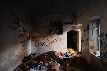 Views on 28th June 2019 around an old villa that was used as an Islamic State base and then PMF base in Sinjar's old city 40