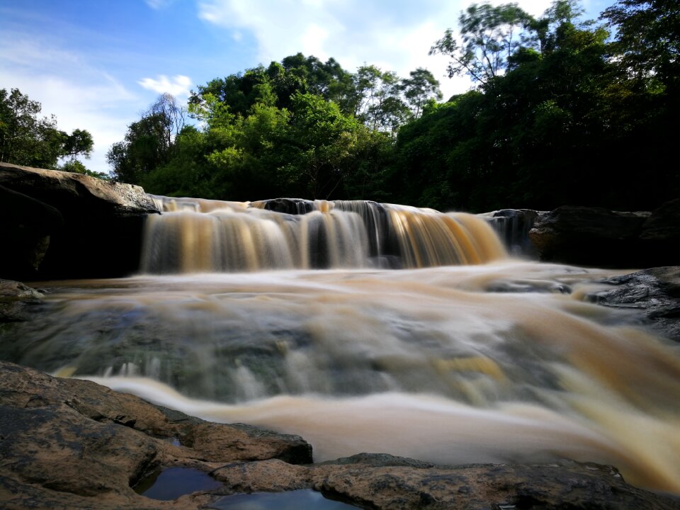 Waterfall nature rock