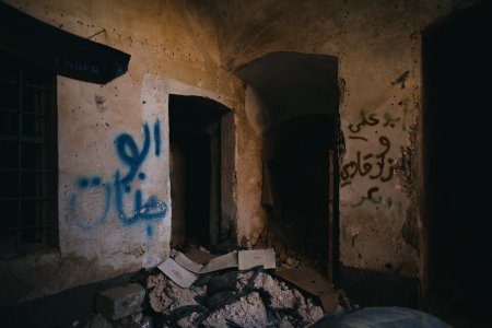 Views on 28th June 2019 around an old villa that was used as an Islamic State base and then PMF base in Sinjar's old city 08