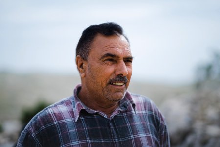 Views in May of 2019 at the reconstruction of the Ezidi Shrine of Maawi overlooking Shingal, following the shrine's destruction by the Islamic State 03