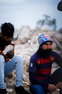 Views in May of 2019 at the reconstruction of the Ezidi Shrine of Maawi overlooking Shingal, following the shrine's destruction by the Islamic State 05