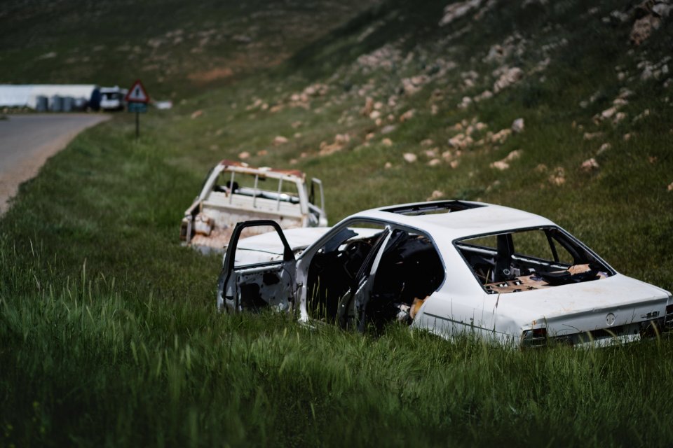 Views in May of 2019 of the road into Sardashte Camp for Ezidi IDPs atop Shingal Mountain 09