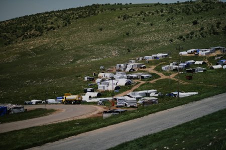 Views in May of 2019 of the road into Sardashte Camp for Ezidi IDPs atop Shingal Mountain 10