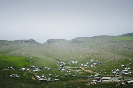 Views in May of 2019 of the road into Sardashte Camp for Ezidi IDPs atop Shingal Mountain 03