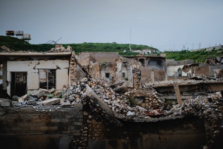 Views in May of 2019 around the ruined old city of Shingal after the war with the Islamic State 29