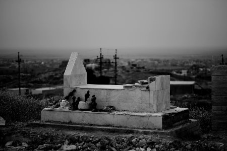 Views in May of 2019 at the reconstruction of the Ezidi Shrine of Maawi overlooking Shingal, following the shrine's destruction by the Islamic State 16