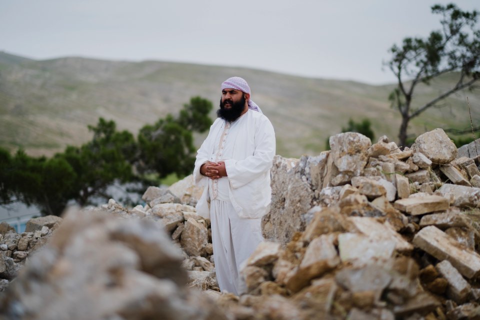 Views in May of 2019 at the reconstruction of the Ezidi Shrine of Maawi overlooking Shingal, following the shrine's destruction by the Islamic State 26