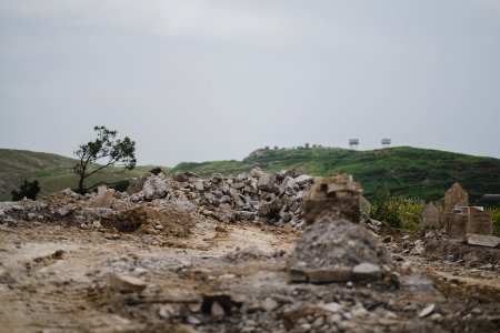 Views in May of 2019 at the reconstruction of the Ezidi Shrine of Maawi overlooking Shingal, following the shrine's destruction by the Islamic State 14