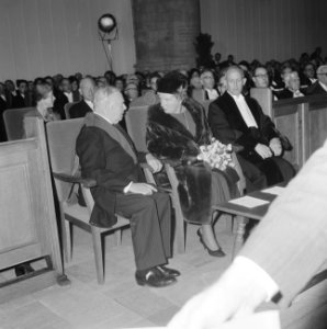 Vijftigste Dies Natales in Rotterdam van de Nederlands Economische Hoge School d, Bestanddeelnr 915-7314