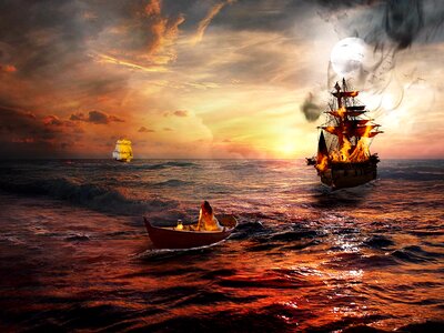 Distress sunset fire