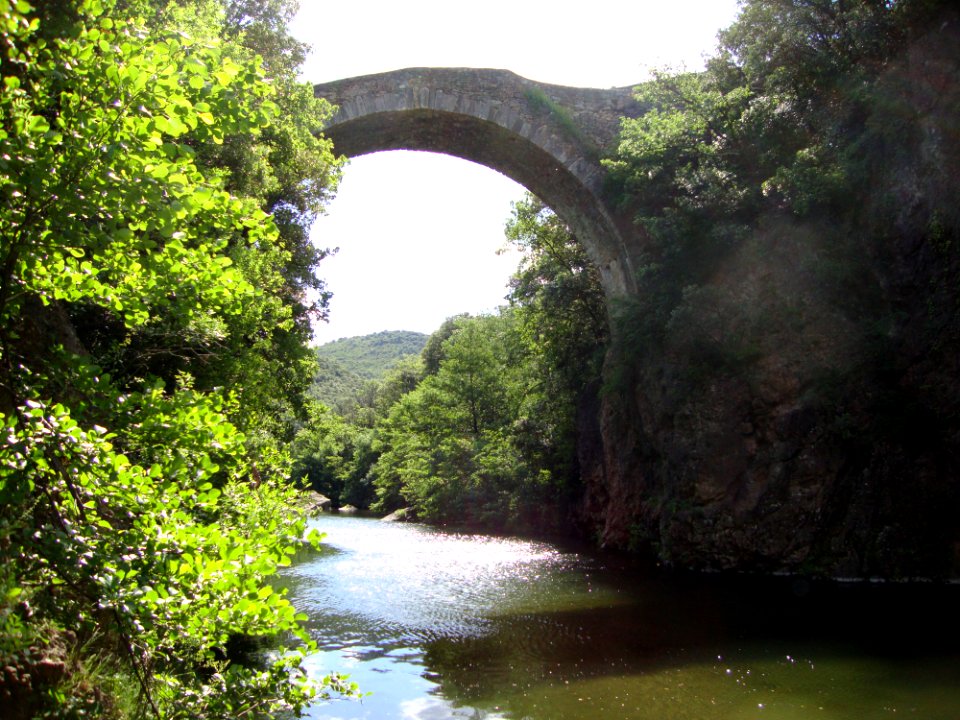 Villemagne-l'Argentière (Hérault, Fr) pont du diable sur la Mare (h)