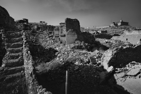 Views on 28th June 2019 toward the Shia shrine of Sayida Zeyneb as seen from the Catholic cathedral in Sinjar 21