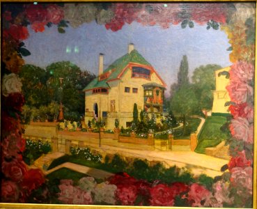 Villa 'In Rosen' by Hans Christiansen, 1901, oil on canvas - Museum Künstlerkolonie Darmstadt - Mathildenhöhe - Darmstadt, Germany - DSC06337