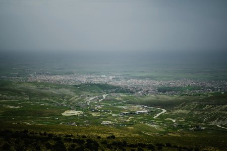 Views over Shingal city from atop Shingal Mountain 07