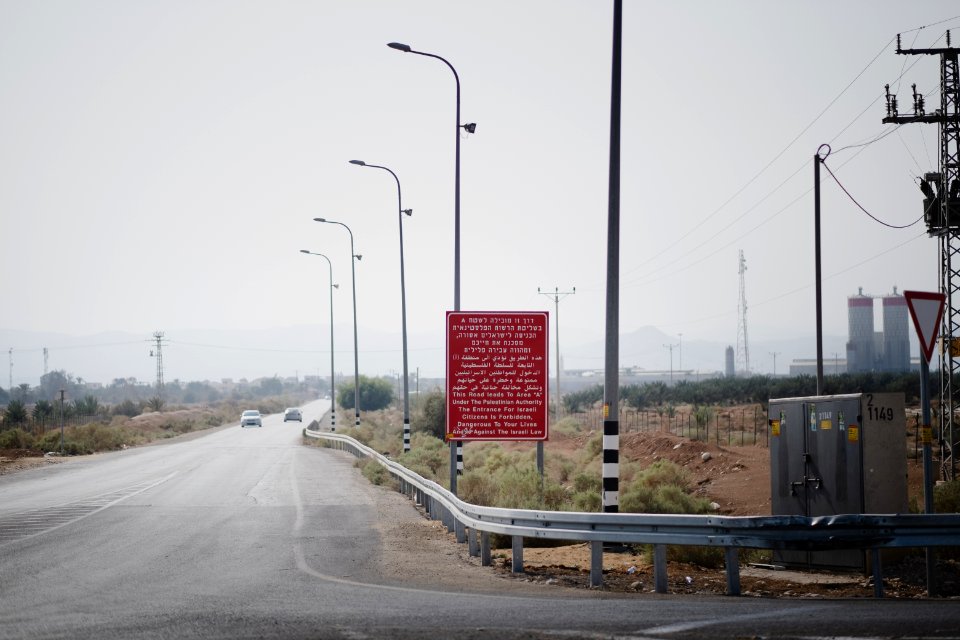 Views on the Israeli side of the bus stop near Allenby Border Crossing 11